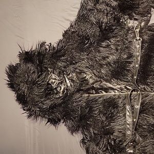 Killstar XL monster fur coat with straps